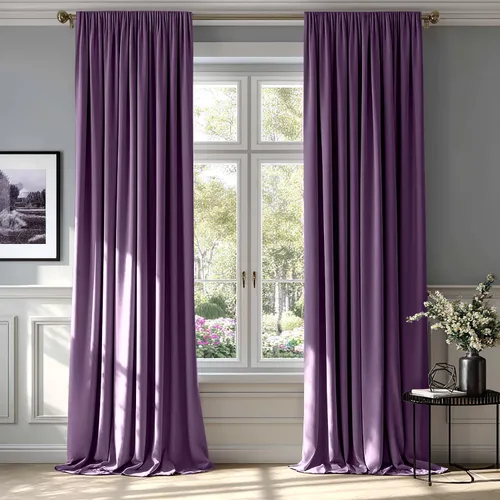 Vista 31 de MIULEE - Juego de 2 paneles de cortinas negro opacas y térmicas de terciopelo para la sala de estar y dormitorio, con bolsillo para cortinero, de 63