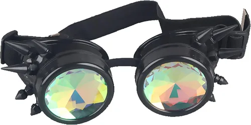 Vista 6 de Anteojos para fiesta con lentes de cristal diseño de caleidoscopioarco iris. Entrega en 3-5 días.