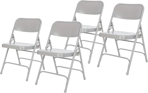 Vista 14 de OEF Furnishings Serie OEF300 Sillas Plegables de Acero Premium de Servicio Pesado, Sillas Comerciales de Metal con Triple Refuerzo y Bisagras Beige