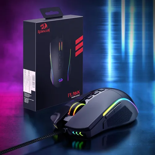 Vista 8 de Redragon Ratón para juegos, mouse para juegos con cable con sensor Opitacl de 16,000 DPI, mouse con botón de fuego, edición macro programable RGB