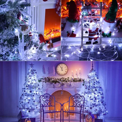 Vista 4 de Luces de Navidad para interiores y exteriores, tira de 200 luces LED para Navidad, de 23 m, con 8 modos, se puede conectar con otras tiras