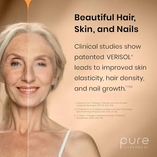 Vista 7 de Pure Therapro Rx TriActive Collagen Plus, colágeno en polvo para cabello, piel, uñas, huesos y articulaciones, polvo de colágeno hidrolizado