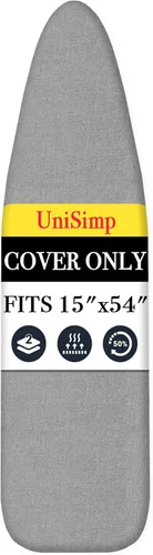 Vista 35 de UniSimp Funda y almohadilla para tabla de planchar de 15 x 54 pulgadas, algodón natural extra grueso, acolchado resistente a las manchas y a