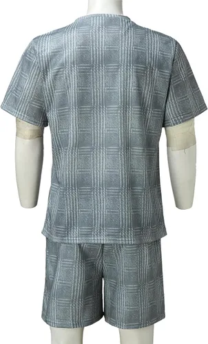 Vista 6 de Litetao Conjunto deportivo de verano para hombre, 2 piezas, camiseta de manga corta, camiseta y pantalones cortos, elegante y casual