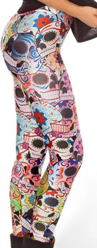 Vista 3 de Sister Amy calzas al tobillo elásticas estampadas cintura alta de colores para mujer