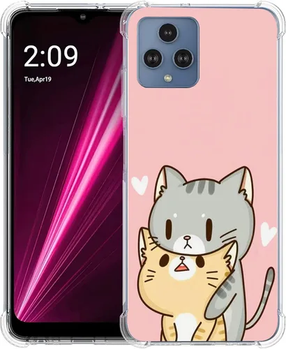 Vista 22 de Revvl 6 5G - Funda protectora de poliuretano termoplástico resistente a los arañazos y a prueba de golpes con diseño de mandala de pavo real