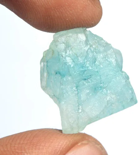 Vista 3 de GEMHUB Aguamarina áspera suelta 15.00 ct Aguamarina azul natural Piedra curativa, Aguamarina áspera para joyería, Gema, Brasil - Aguamarina