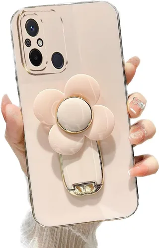 Vista 69 de Miagon - Funda con soporte para Xiaomi Redmi A1, galvanizado suave TPU protector delgado a prueba de golpes con molinete giratorio soporte de flores