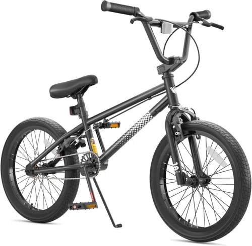 Vista 12 de 67i - Bicicleta BMX para niños de 18/20 pulgadas, bicicleta para niños de 8 a 12 años con freno U delantero y trasero, asiento ajustable, horquilla