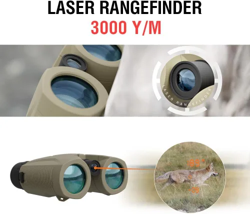 Vista 3 de ATN 10x42 Binocular de balística láser con telémetro láser, Bluetooth, calculadora balística y aplicación móvil (9,842.5 ft)