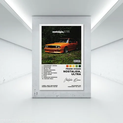 Vista 7 de WOODBU Frank - Póster de Nostalgia del Océano Ultra para portada de álbum, lienzo, arte de pared, póster de sala de estar, dormitorio, pintura de 12