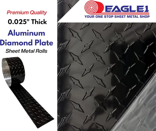 Vista 2 de EAGLE 1 Placa de aluminio con relieve en forma de diamante de 8 pies de largo - Protector de grava para remolque de carga, múltiples anchos