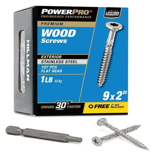 Vista 21 de Power Pro Tornillos de madera para exteriores de alta calidad, tornillos de cubierta multiusos #8 x 1-1/2 pulgadas para proyectos al aire libre