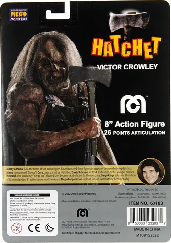 Vista 2 de Mego Hatchet Victor Crowley - Figura de acción de terror de 8 pulgadas