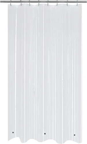 Vista 14 de Mrs Awesome Forro para cortina de ducha de cabina estrecha de 32 x 72 pulgadas con 3 imanes, PEVA transparente, 8G, grueso y resistente