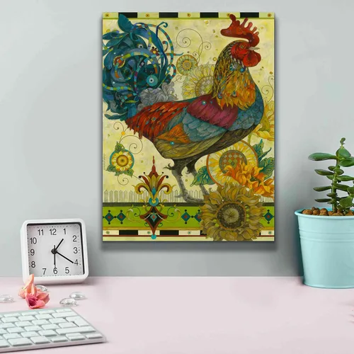 Vista 4 de Epic Graffiti 'Rooster' by David Galchutt, Canvas Wall Art, 12"x16