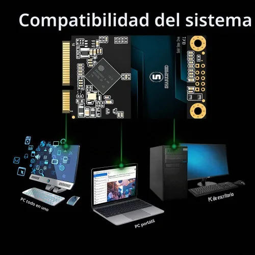 Vista 5 de mSATA SSD 128GB SATA 3 6Gb/s 3D NAND Mini unidad interna de estado sólido para computadora portátil de escritorio (mSATA, 128GB)