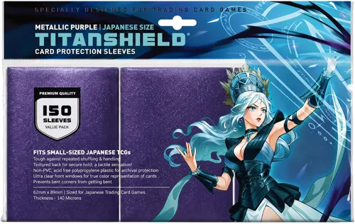 Vista 7 de TitanShield (150 mangas) tamaño pequeño japonés, fundas para tarjetas de comercio para Yu-Gi-Oh, Pelea de cartas Vanguard & More Verde