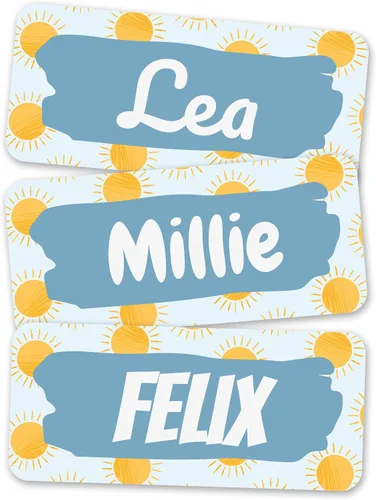Vista 14 de Etiquetas de nombre personalizadas para niños [70 unidades] – Calcomanías de nombre impermeables para la escuela, artículos y ropa – Etiquetas