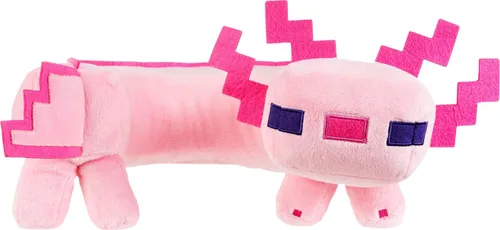 Vista 4 de Mattel Minecraft Axolotl - Almohada para el cuello, juguete de peluche