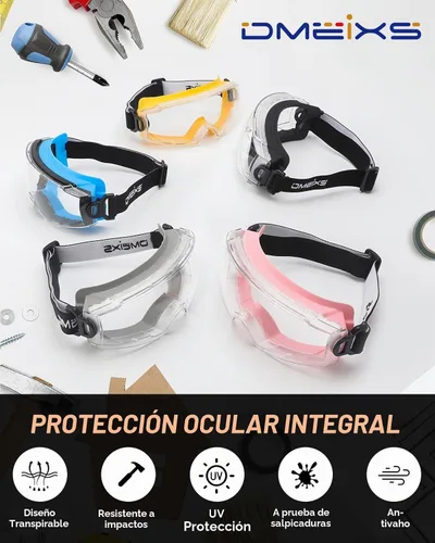 Vista 7 de Gafas de seguridad antivaho – Protección ocular certificada ANSI Z87.1 para trabajos de laboratorio de química – 2