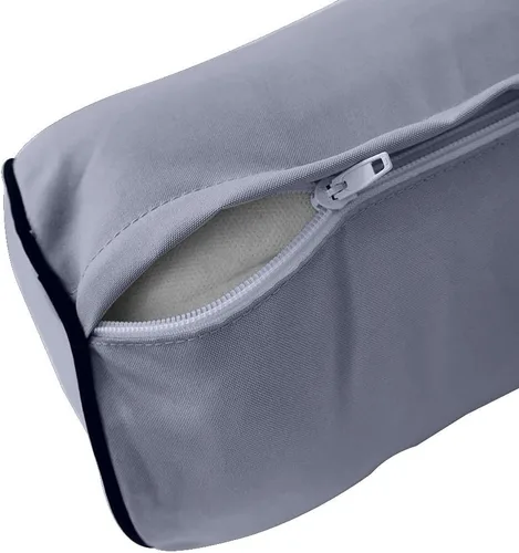Vista 6 de *Cover ONLY* Style6 Full Size 73"x8" Contrast Piped Trim Bolster Pillow Slipcover AD001