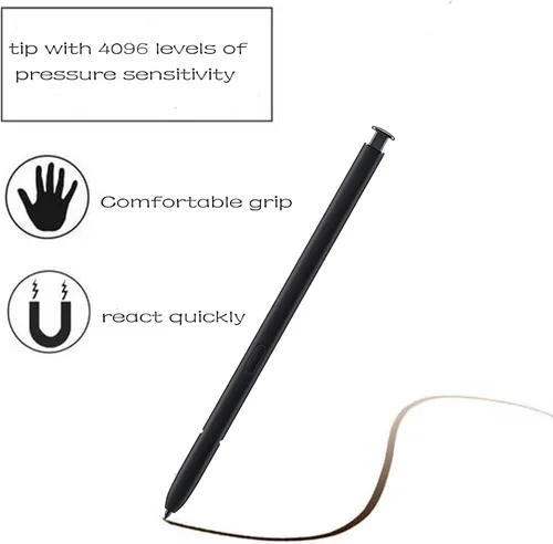 Vista 4 de Paquete de 2 S Pen S23 Ultra Stylus de repuesto para Samsung Galaxy S23 Ultra S Pen, sin función Bluetooth (negro fantasma) + pin de expulsión