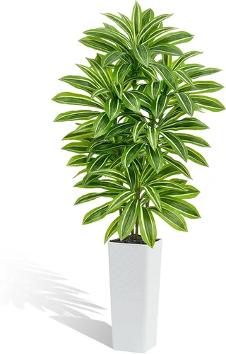 Vista 23 de Árbol de Dracaena artificial, plantas artificiales de 5 pies, maceta Verde-negro Pot