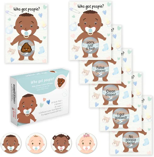 Vista 13 de Party Hearty Deliciosa diversión para baby shower – 50 divertidos arañazos de Poopie – Ideal para todos los géneros 50 tarjetas, divertida