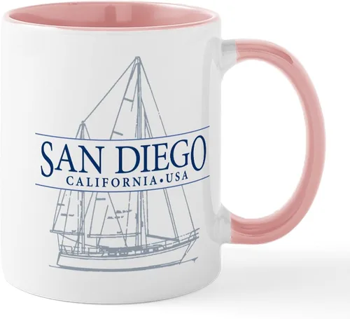 Vista 29 de CafePress I Love San Diego - Taza de café de cerámica (11.0 fl oz)