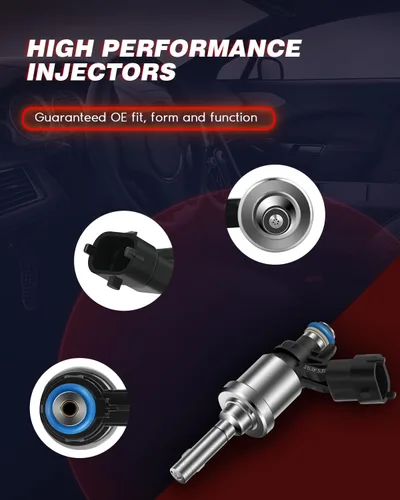 Vista 5 de Inyectores FJ994 ANGLEWIDE Inyectores de combustible compatibles con Chevy Traverse 2009-2011, Camaro 2010-2011, para GMC Acadia 2009-2011, Buick