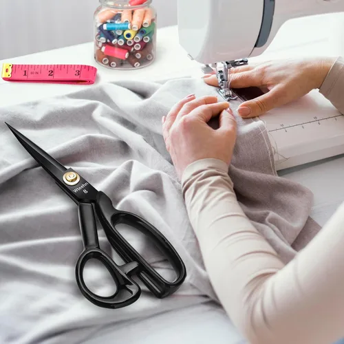Vista 7 de Tijeras de tela profesionales, tijeras de costura resistentes de 8 pulgadas para corte de tela, tijeras de costura afiladas a medida para cortar