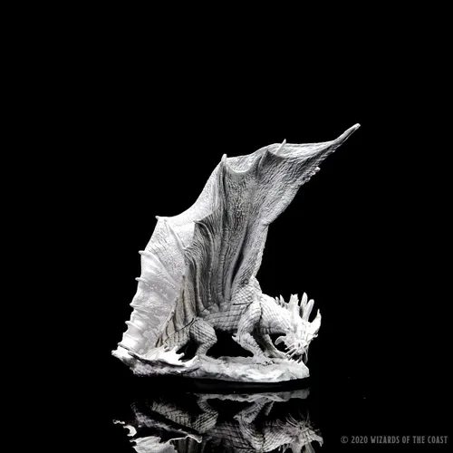 Vista 3 de Las maravillosas miniaturas de D&D Nolzur: Joven dragón dorado