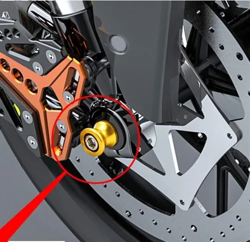 Vista 5 de Tornillos de soporte Accesorios de motocicleta, carretes de basculante CNC, tornillos deslizantes para Yamaha MT09 Tracer 900 MT 09 MT-09 TRACER900