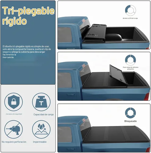 Vista 4 de Perfit Liner Cubierta rígida de tres pliegues para Toyota Tundra 2000-2006