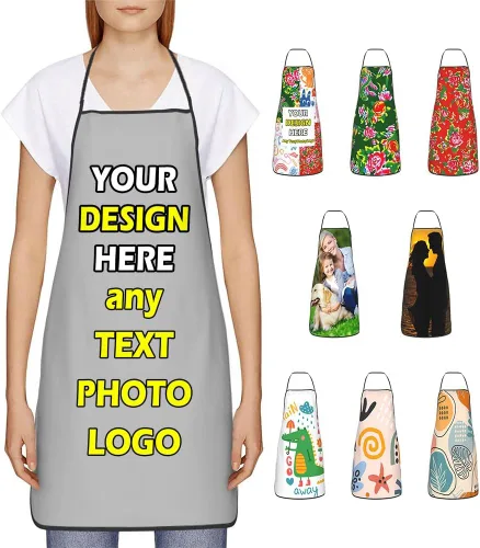 Vista 18 de Delantales impermeables personalizados para diseñar tu propia foto logotipo texto para cocinar hornear 28.3 x 20.4 pulgadas