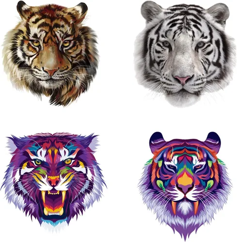 Vista 9 de 12 calcomanías termoadhesivas para planchar de león de tigre, ropa de transferencia de calor, camisetas, parches de animales, calcomanías
