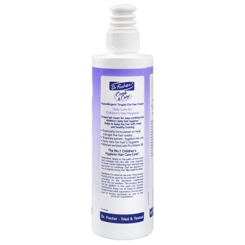Vista 9 de Dr. Fischer Desenredante para el cabello, crema sin enjuague para niños, rico en aceite de romero y vitamina B5. Para un cabello fácil de peinar, 22