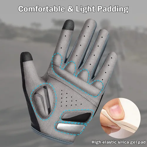 Vista 3 de NICEWIN Cycling Bike Gloves Men Women, Padded Anti-Slip Mountain Bike Gloves, Touch Screen Full Finger Road Bicycle Biking Gloves