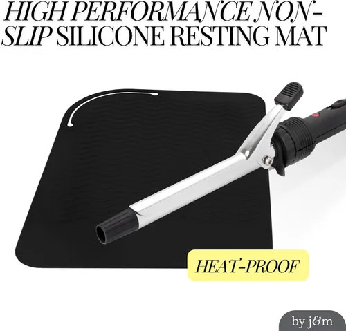 Vista 3 de j&m - Plancha de silicona para alisar el cabello, con alfombrilla a prueba de calor para rizar, varitas, planchas, se adapta a ghd, BaByliss