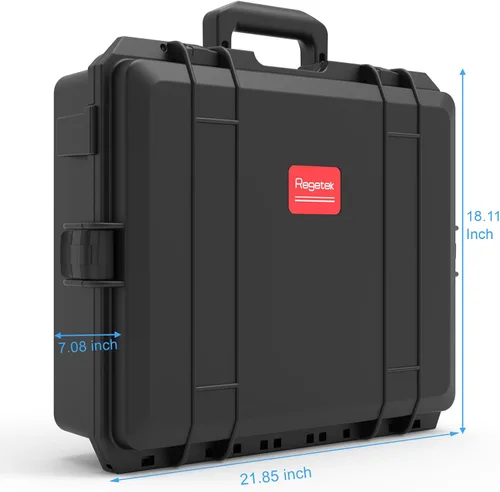 Vista 2 de Regetek Funda rígida impermeable de 21.85 x 18.11 x 7.08 pulgadas, estuche de almacenamiento de viaje con espuma para Starlink MINI, cámara