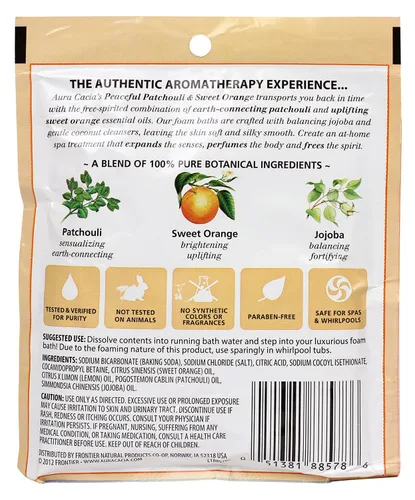 Vista 2 de Aura Cacia Baño de espuma de aromaterapia, pachulí pacífico y naranja dulce, paquete de 2.5 onzas (paquete de 3)