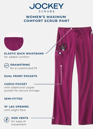 Vista 4 de Jockey 2249 - Pantalones médicos ajustados para mujer, XS