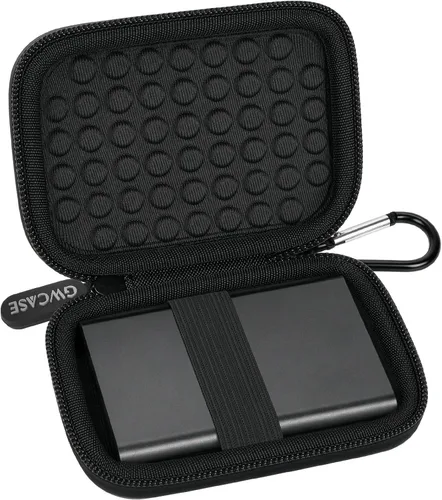 Vista 13 de GWCASE - Funda para Samsung T9/T7/T7 Shield SSD, antigolpes, color negro Anti-Shock Bubble Lining; Elastic Band + Carabiner; Mesh Pocket for