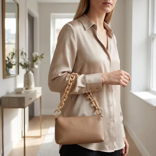 Vista 2 de KESYOO Correa de repuesto de cadena para bolso, cadena corta de metal para bolso con anillos de resorte, accesorio para bolsa de hombro, bolsa