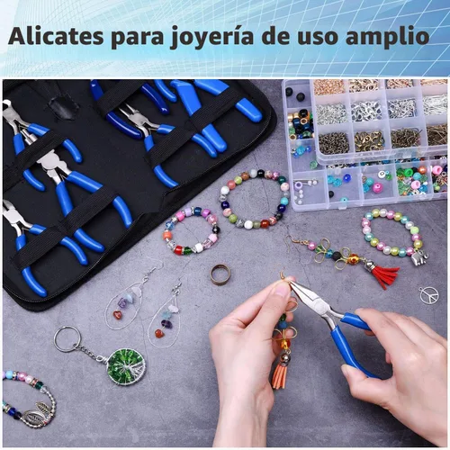Vista 7 de Shynek Herramientas de alicates para hacer joyas, 8 piezas de alicates de joyería para suministros de fabricación de joyas