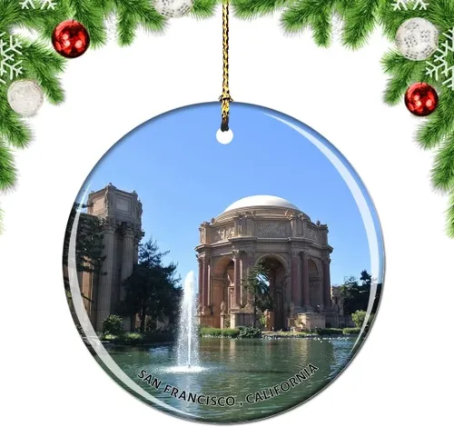 Vista 52 de California San Francisco 16 Avenue Tiled Steps USA Christmas Tree Ornamento Decoración Colgante Colgante Decoración Ciudad Viaje Souvenir Colección