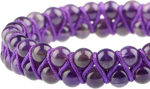 Vista 4 de MASSIVE BEADS - Pulsera de doble capa con cuentas de chakras naturales, cristales de poder curativo, macramé, cuentas de piedra para yoga, gemas