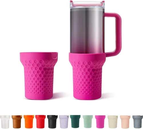 Vista 11 de Funda de silicona para botas de 40 onzas para accesorios de copa Stanley, funda de silicona para botella de agua para Stanley Quencher H2.0 y vaso