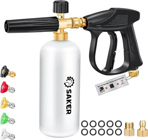 Vista 12 de Accesorio de Conector Dual de Cañón de Espuma Saker para Kit de Lavadora a Presión, con Cañón de Espuma de Conector Dual, Pistola de Lavadora a